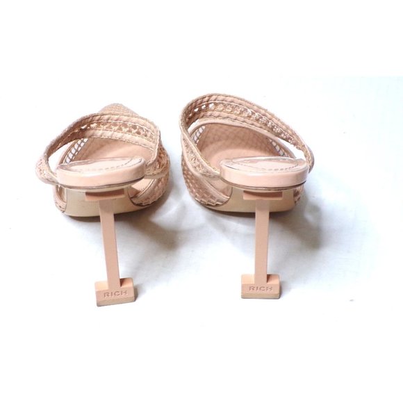 🆕JESSICA RICH Ysabelle Fishnet Pointed Toe Heels Shoes Beige 9 - Picture 7 of 11